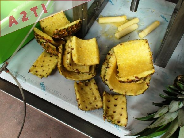 Etabli pour pelage et découpe d'ananas Etabli pour pelage et découpe d'ananas