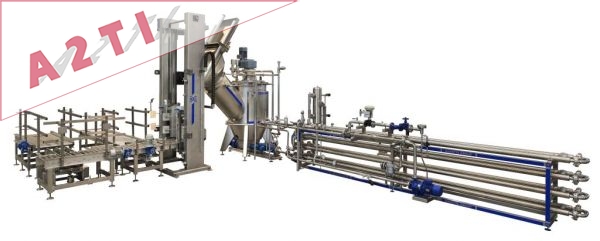 Stérilisation de jus, purée, sauce avec ou sans morceaux, chauffage à l'eau surchauffée Stérilisation de jus, purée, sauce avec ou sans morceaux, chauffage à l'eau surchauffée
